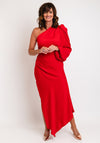 Kevan Jon Lila One Sleeve Maxi Dress, Red