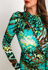 Kevan Jon Mimi Sash Multi Print Mini Dress, Green