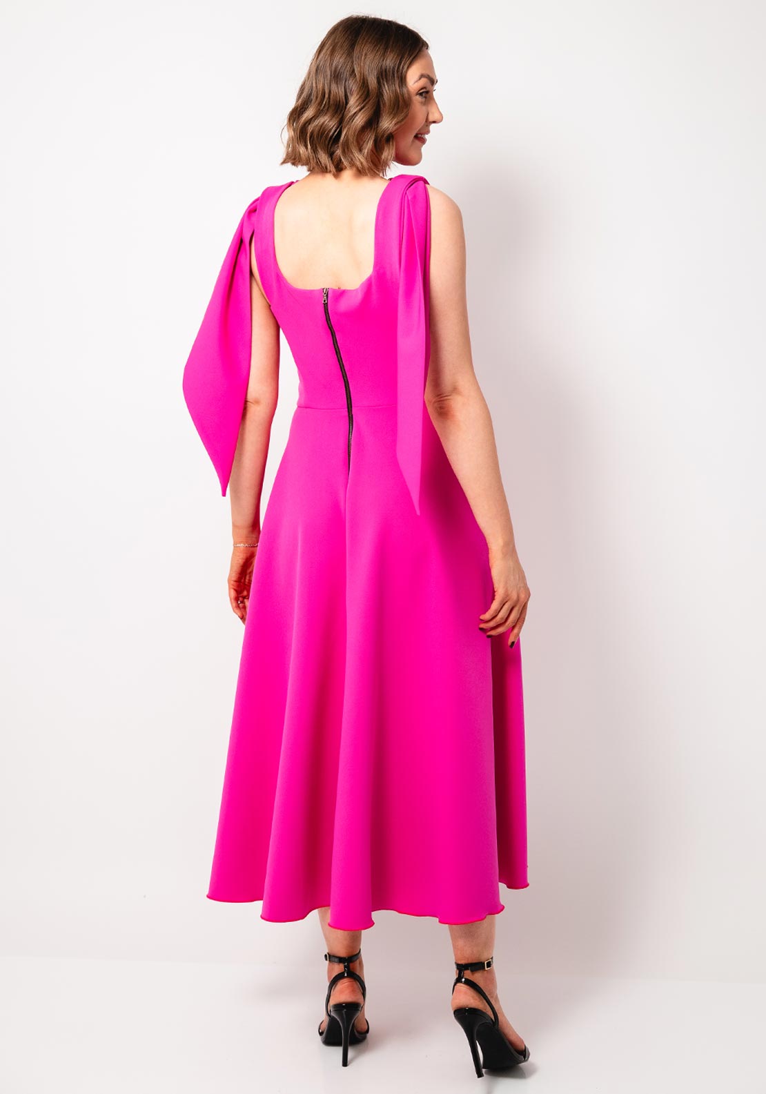 Kevan Jon Nancy Flare Long Dress, Bright Pink