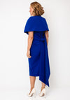Kevan Jon Sydney Pencil With Cape Dress, Cobalt Blue