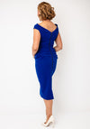 Kevan Jon Sydney Pencil With Cape Dress, Cobalt Blue
