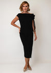 Kevan Jon Hali Corsage Detail Pencil Dress, Black