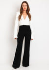 Kevan Jon Jude Long Sleeve Jumpsuit, Black & Ivory