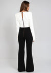 Kevan Jon Jude Long Sleeve Jumpsuit, Black & Ivory