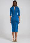 Kevan Jon Lana Twisted Neckline with Cut-Out Midi Dress, Bright Blue