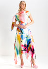 Kevan Jon Emilia Asymmetric Pleated Dress, Multi-Coloured
