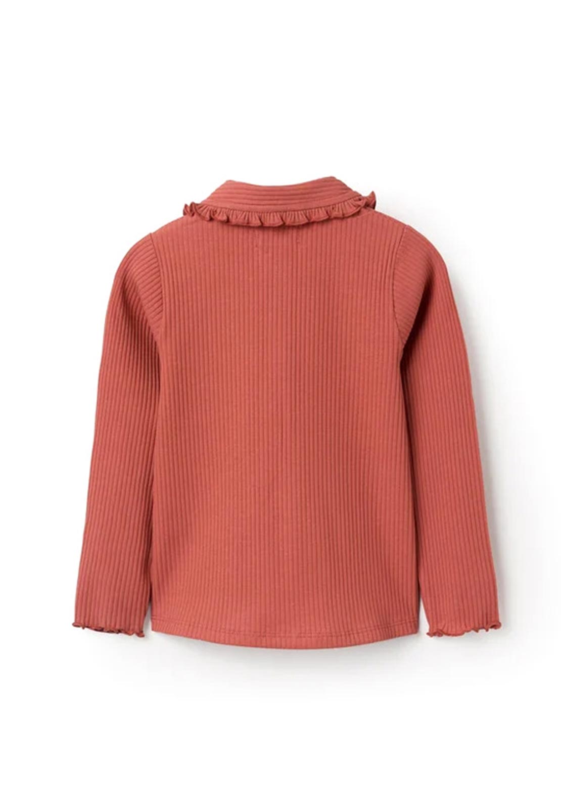 Zippy Girl Long Sleeve Ribbed Polo, Orange