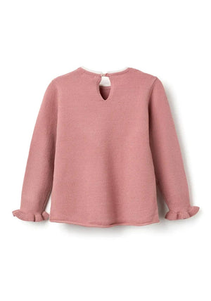 Zippy Girl Long Sleeve Knit Jumper, Pink