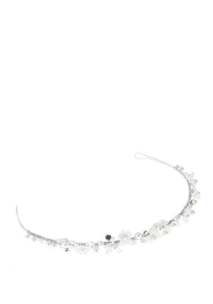 Isabella Floral Beaded Communion Tiara, White