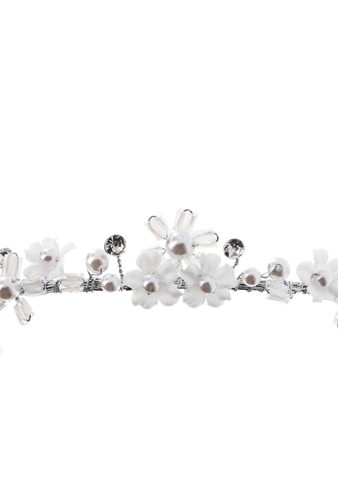 Isabella Floral Beaded Communion Tiara, White
