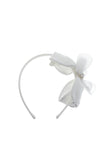 Isabella Bow and Pearl Communion Headband, White