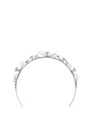 Isabella Floral Bow Communion Tiara, White