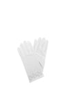 Isabella Floral Pearl Communion Gloves, White