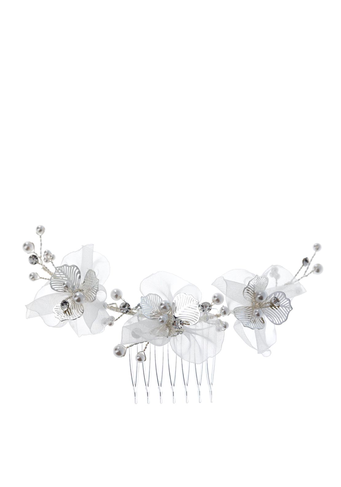 Isabella Floral Communion Comb, White