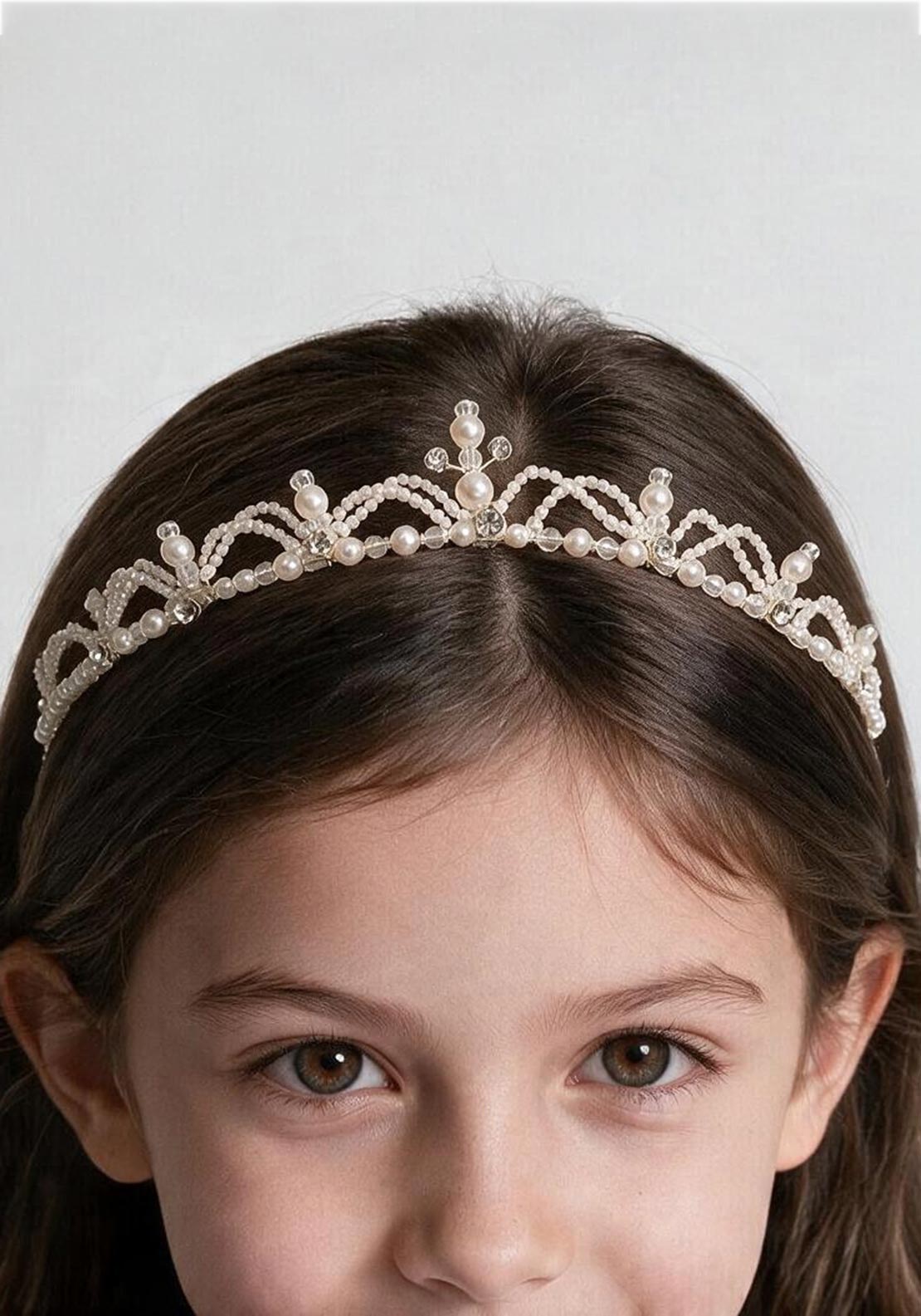 Poinsettia Pearl Communion Headpiece, White