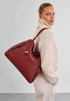 Katie Loxton Nova Hand Woven Large Shoulder Bag, Red