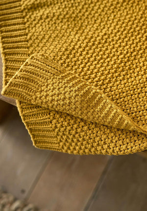 The Lyndon Company Knaresborough Knitted Throw 130x160cm, Yellow