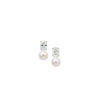 Kurate Girls Communion Stud Pearl Earrings, Silver