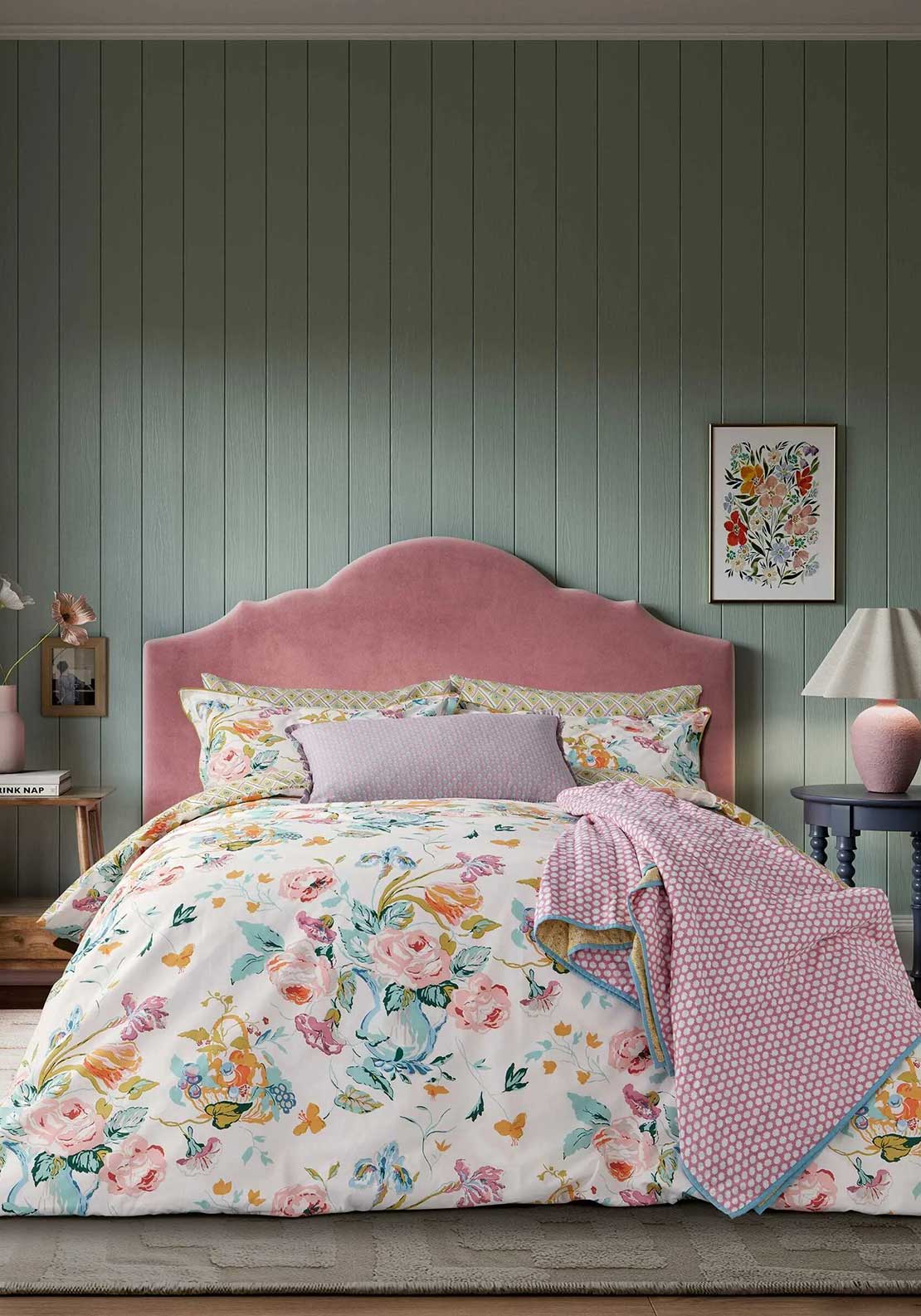 Land & Shore Bloom Floral Print Duvet Cover Set, Multi Coloured