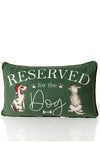 Langs Reserved for the Dog 45x25cm Christmas Cushion, Green