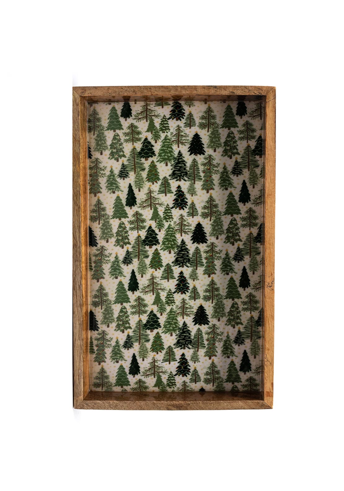 Langs Christmas Tree Wooden Serving Tray, Green Multi