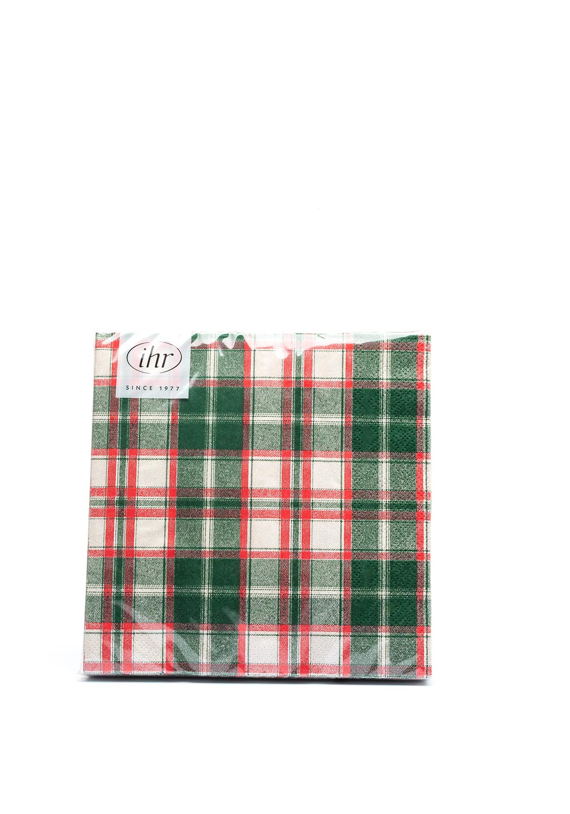 IHR Check Print Napkins, Red and Green