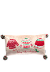 Langs Cosy Christmas Jumper Bobble Cushion, Red Multi
