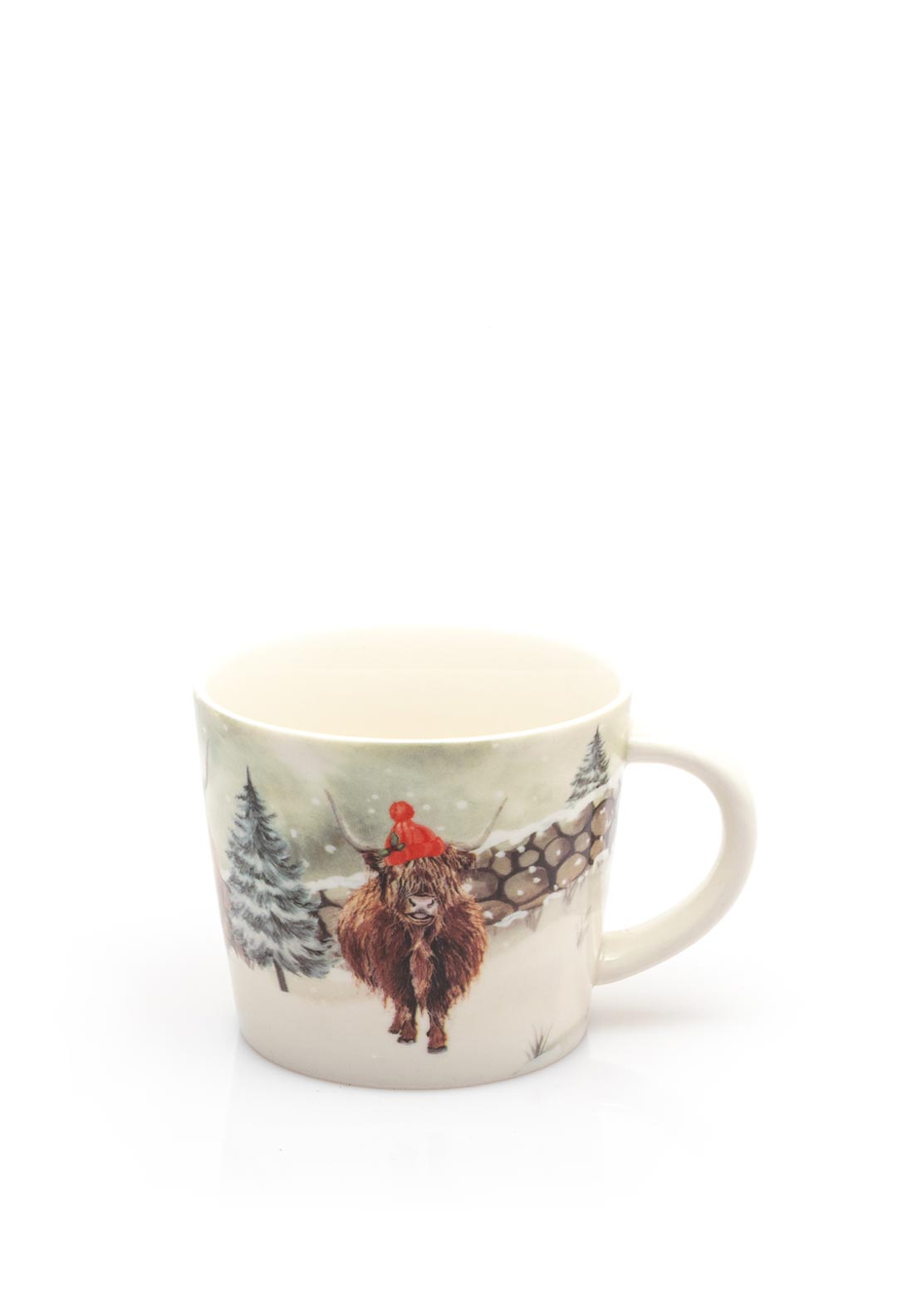 Langs Christmas Highland Cow Mug, Beige Multi