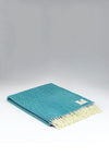 McNutt Of Donegal Larkspur Herringbone Throw, Turquoise