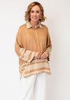 Serafina Collection Geometric Detail Relaxed Blouse, Beige