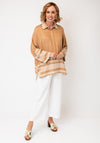 Serafina Collection Geometric Detail Relaxed Blouse, Beige