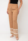 Serafina Collection Wide Leg Lightweight Trousers, Beige