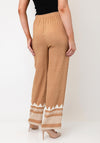 Serafina Collection Wide Leg Lightweight Trousers, Beige