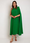 Laura Bernal Long Cape Sleeve Midi Dress, Green