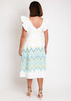 Laura Bernal Frill Sleeve Textured Midi Dress, White