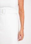 Laura Bernal Round Neck Pencil Midi Dress, White