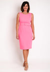 Laura Bernal Round Neck Pencil Midi Dress, Hot Pink
