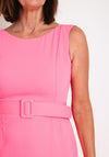 Laura Bernal Round Neck Pencil Midi Dress, Hot Pink