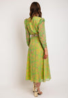 Laura Bernal Leaf Print Wrap Midi Dress, Green