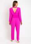Laura Bernal Cape Shoulder Jumpsuit, Fuchsia