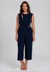 Laura Bernal Gathered Side Wide Leg Jumpsuit, Navy