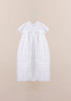 Laura D Design Linen Christening Gown and Hat, White