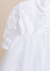 Laura D Design Lace and Satin Christening Gown and Bonnet, White