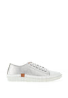 Lunar Lazy Dogz Starlet Shimmering Leather Trainers, Silver