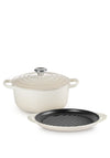 Le Creuset 2 Piece Round Casserole & Round Grill Set, Meringue
