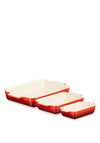 Le Creuset Set of 3 Rectangular Dishes, Cerise