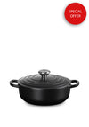 Le Creuset Signature Collection Cast Iron 3.4L Sauteuse Oven Dish, Matt Black