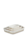 Le Creuset Set of 3 Rectangular Dishes, Meringue