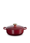 Le Creuset Signature Collection Cast Iron 3.4L Sauteuse Oven Dish, Garnet