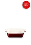 Le Creuset Stoneware Heritage Square Dish, Garnet